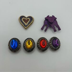 VTG Set of 4 Colorful Stone Button Covers, Plus 2 additional button covers